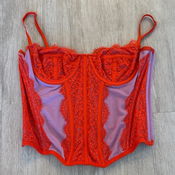 Urban Outfitters Corset Top Red and Purple - Picture 1 of 3